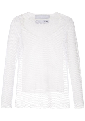 Gloria Coelho layered mesh blouse - White