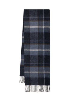 N.Peal plaid cashmere scarf - Blue