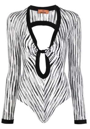 Missoni painterly-print cut-out bodysuit - White