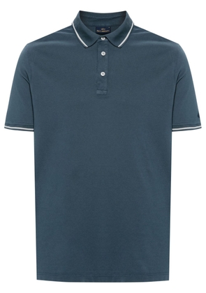 Paul & Shark logo-patch cotton polo shirt - Blue