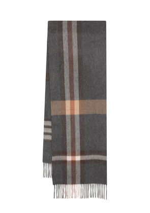 N.Peal plaid cashmere scarf - Grey
