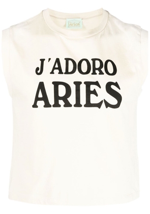 Aries J'adoro Aris print tank top - Neutrals