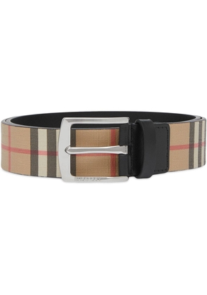 Burberry check print belt - Brown