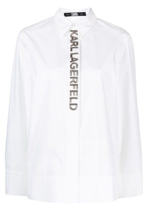 Karl Lagerfeld logo-embellished organic cotton shirt - White