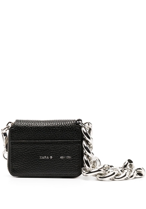 Kara chain strap pebbled mini bag - Black