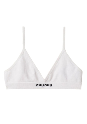 Miu Miu seamless triangle cotton bra - White
