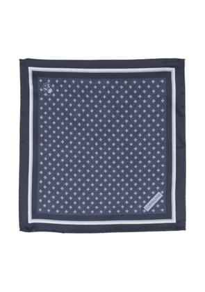 Corneliani geometric-pattern pocket scarf - Blue