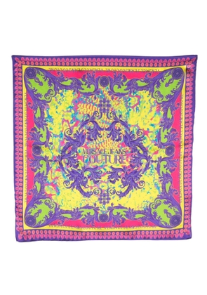 Versace Jeans Couture graphic-print silk scarf - Purple