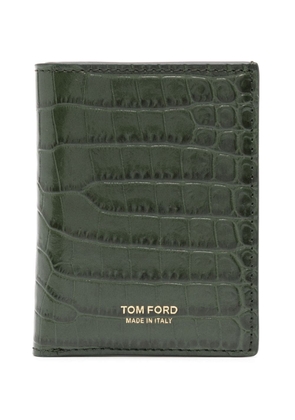 TOM FORD crocodile-effect leather wallet - Green