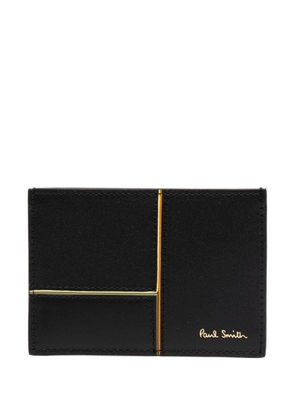 Paul Smith logo-stamp leather cardholder - Black