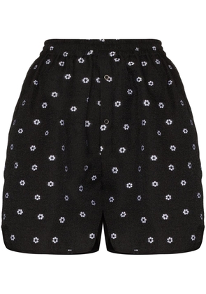 Cecilie Bahnsen Nivi floral embroidery shorts - Black
