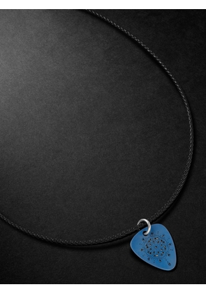 Jenny Dee Jewelry - Intuition Mandalic Titanium, Leather and Diamond Necklace - Men - Blue