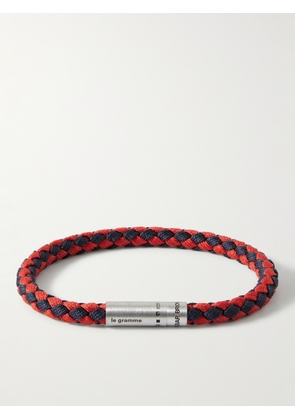 Le Gramme - Orlebar Brown 7g Braided Cord and Sterling Silver Bracelet - Men - Red - 17