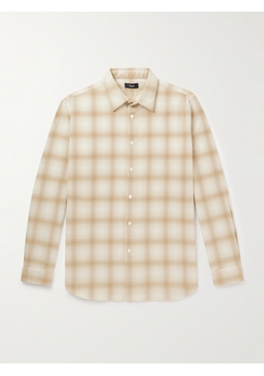 Theory - Irving Checked Recycled Cotton-Blend Flannel Shirt - Men - Neutrals - XS