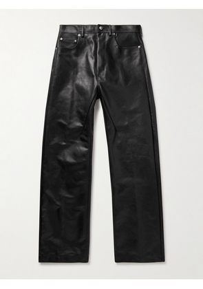 Rick Owens - Geth Straight-Leg Oiled-Leather Jeans - Men - Black - UK/US 28