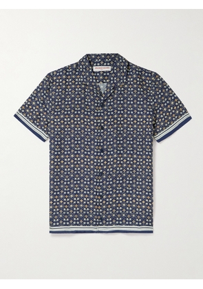 Orlebar Brown - Hibbert Camp-Collar Floral-Print Linen-Blend Shirt - Men - Blue - S