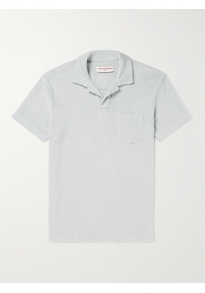 Orlebar Brown - Slim-Fit Camp-Collar Cotton-Terry Polo Shirt - Men - Gray - S