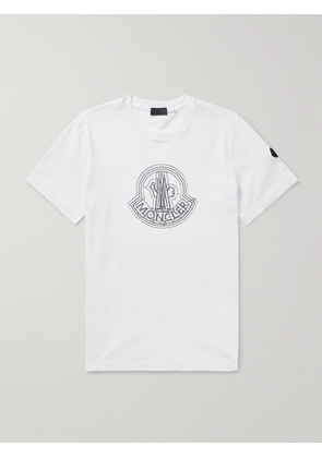 Moncler - Logo-Appliquéd Printed Cotton-Jersey T-Shirt - Men - White - XS