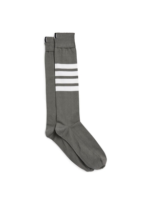Thom Browne Cotton-Blend 4-Bar Over-The-Calf Socks
