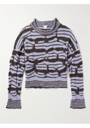 Bottega Veneta - Jacquard-Knitted Cotton Sweater - Men - Blue - S