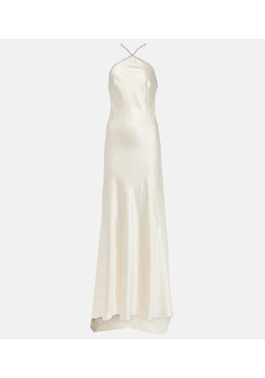 Roland Mouret Bridal embellished silk satin gown