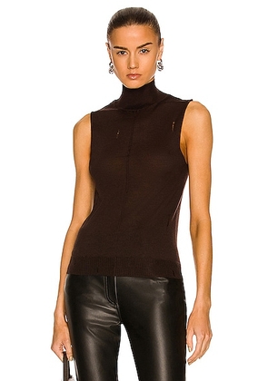 Amiri Cashmere Mock Neck Tank Top in Brown - Brown. Size S (also in ).