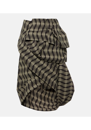Dries Van Noten Sispy printed cotton wrap skirt
