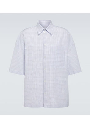 Bottega Veneta Checked cotton and linen bowling shirt