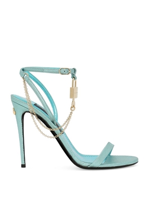 Dolce & Gabbana Karung Padlock Heeled Sandals