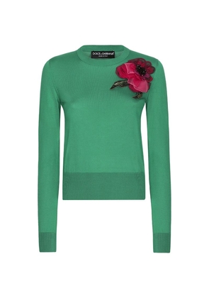 Dolce & Gabbana Silk Corsage Sweater