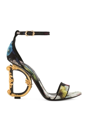 Dolce & Gabbana Floral Dg Heeled Sandals