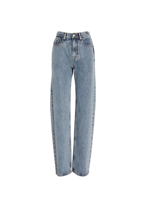 Alexander Wang Crystal-Embellished Mid-Rise Straight Jeans
