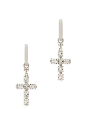 Dolce & Gabbana Crystal Cross Drop Earrings