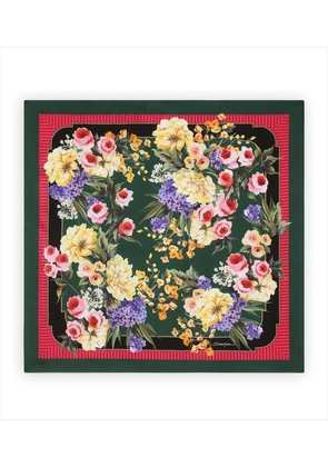 Dolce & Gabbana Silk Foulard Floral Print Scarf