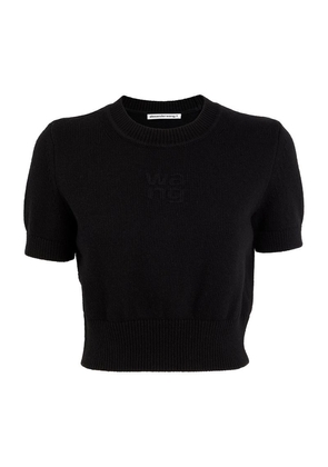 Alexander Wang Cotton-Wool Cropped Sweater