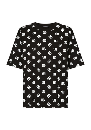 Dolce & Gabbana Cotton Dg Monogram Print T-Shirt