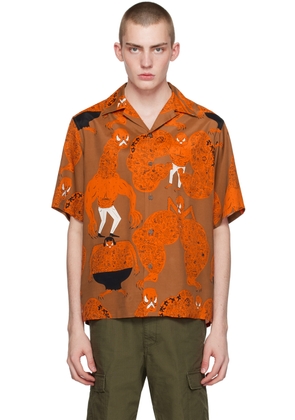 WACKO MARIA Brown & Orange Printed Shirt