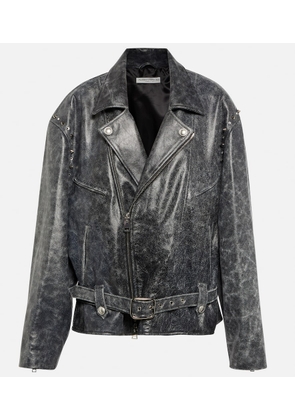 Alessandra Rich Distressed leather jacket