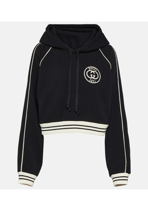 Gucci Cropped cotton jersey hoodie