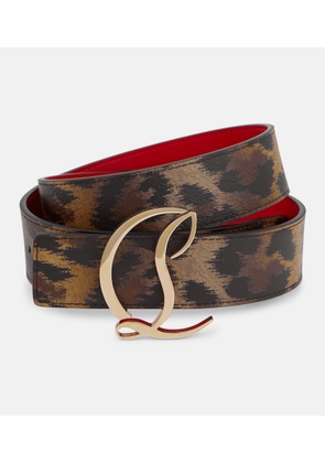 Christian Louboutin CL logo animal-print leather belt