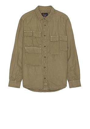 ALPHA INDUSTRIES Long Sleeve Multi Pocket Shirt in Og-107 Green - Olive. Size L (also in M, S).