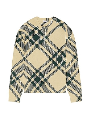 Burberry Check Pattern Cardigan Jacket in Flax Ip Check - Nude. Size L (also in M, S, XL/1X).