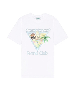 Casablanca Afro Cubism Tennis Club Printed T-shirt in Afro Cubism Tennis Club - White. Size L (also in M).