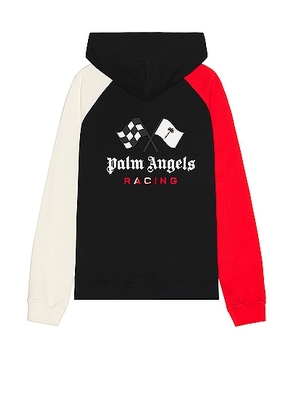 Palm Angels X Formula 1 Racing Hoodie in Black  White  & Red - Black. Size L (also in M, S, XL/1X).