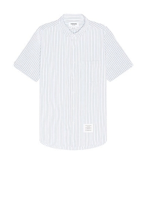 Thom Browne Cotton Seersucker Short Sleeve Shirt in Light Blue - Blue. Size 1 (also in 2, 3, 4).
