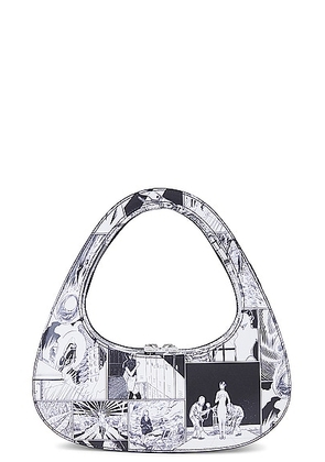 Coperni Comic Print Baguette Swipe Bag in Black & White - White. Size all.