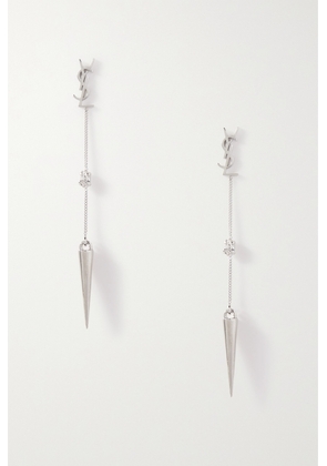 SAINT LAURENT - Silver-tone And Crystal Earrings - One size