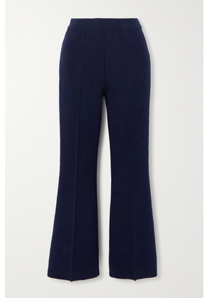 HIGH SPORT - Kick Cropped Stretch-cotton Flared Pants - Blue - x small,small,medium,large,x large