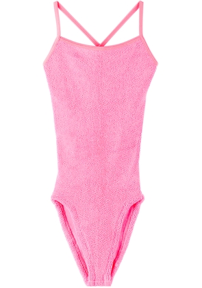 Hunza G Kids Pink Margot One-Piece Swimsuit