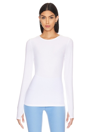 Beyond Yoga Classic Crew Pullover in White. Size S.